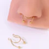 SHEIN 2pcs Set Fake Septum Nose Hoop Ring Stainless Steel