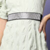 Silver Textured Waist Belt