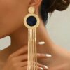 SHEIN Creative New European And American Style Exaggerated Tassel Fashionable Earrings