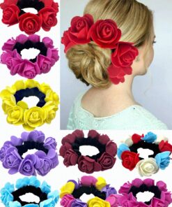 SHEIN Foam Rose Fabric Hair Scrunchie