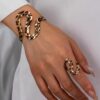 SHEIN Twisted Metal Bracelet + 1pc Ring, Fashionable
