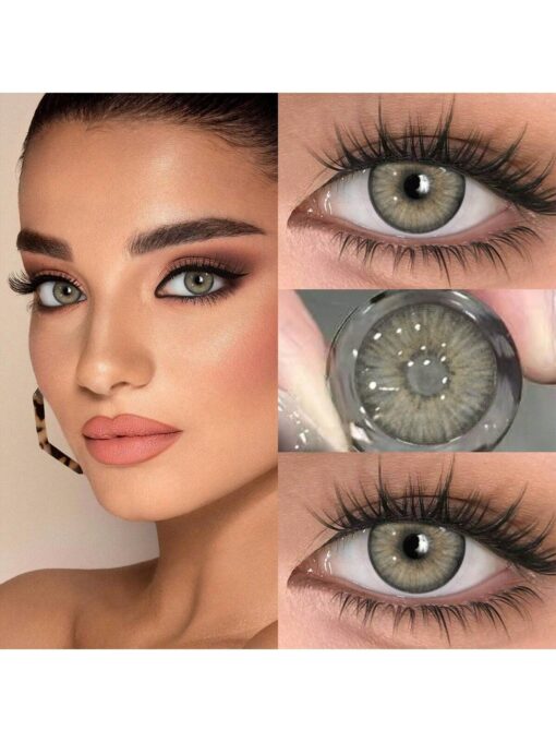 SHEIN Gray Brown Color Contact Lenses Eye Makeup Soft Contact Lenses