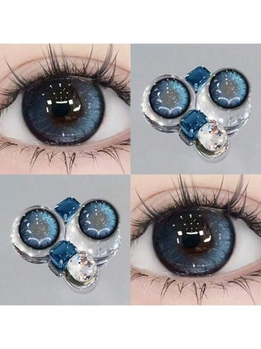 SHEIN Blue Contact Lenses For Half-Year Disposable
