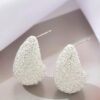 Fashion Clip-On Earrings With Matte Metal Water