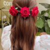 SHEIN 3pcs Vintage Velvet Artificial Rose Flower Set