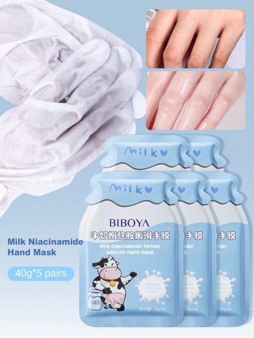 SHEIN 1 Pairs Milk Niacinamide Hand Mask