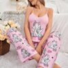 SHEIN CoupledUp Women's Cartoon Unicorn Print Sleepwear Set Pajama Set