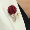 SHEIN Flower & Faux Pearl Decor Brooch Valentines
