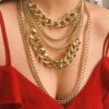 SHEIN 1pc Exaggerated Multi-Layer Punk Hiphop Necklace
