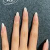 SHEIN Mother Day, Daily Wear, 30pcs Long Pointed Nude Gradient White False Nails