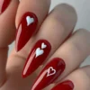 SHEIN Valentines Nails Valentine's Day Romantic Almond Elegant Red Heart