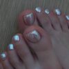 SHEIN Y2K Short Square Chrome Shiny Press On Toenails Holographic Nail
