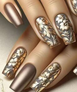 SHEIN Set Gradient Vintage Flower Ballerina Style Nail