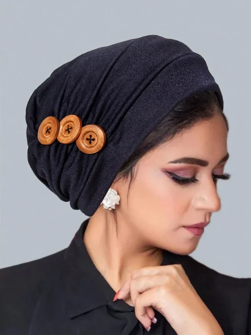 SHEIN Solid Color Head Wraps Elastic Beanies Hats Chemo Cap