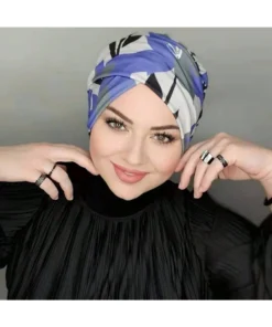 SHEIN Stripe Instant Turban Hat Inner Hijabs Caps