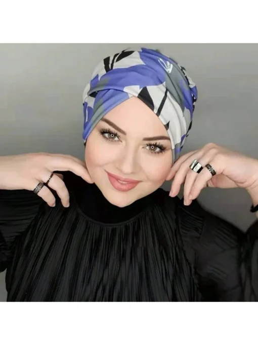 SHEIN Stripe Instant Turban Hat Inner Hijabs Caps