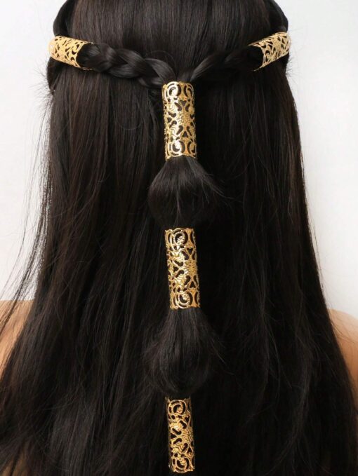 SHEIN 5pcs Gold Big Dreadlock Hair Clips