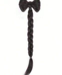 SHEIN Cute Hair Extension Clip With Twisted Braid And Bowknot