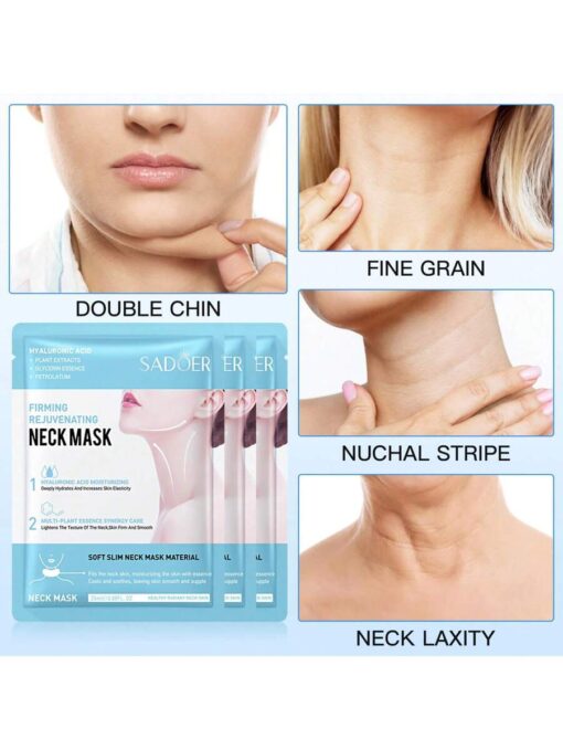 SHEIN TOEDO 5/pcs Hyaluronic Acid Neck Mask Collagen Firming Neck Masks