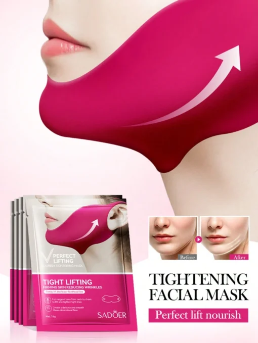 SHEIN V-Shape Face Lifting Mask, Tightens Double Chin, Moisturizing Facial Mask