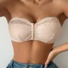 SHEIN Wedding Lace Unlined Front-Close Bandeau Bra